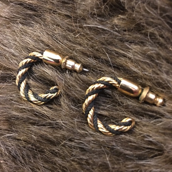 Gold tone black ribbon twisted rope chain set - Picture 7 of 8